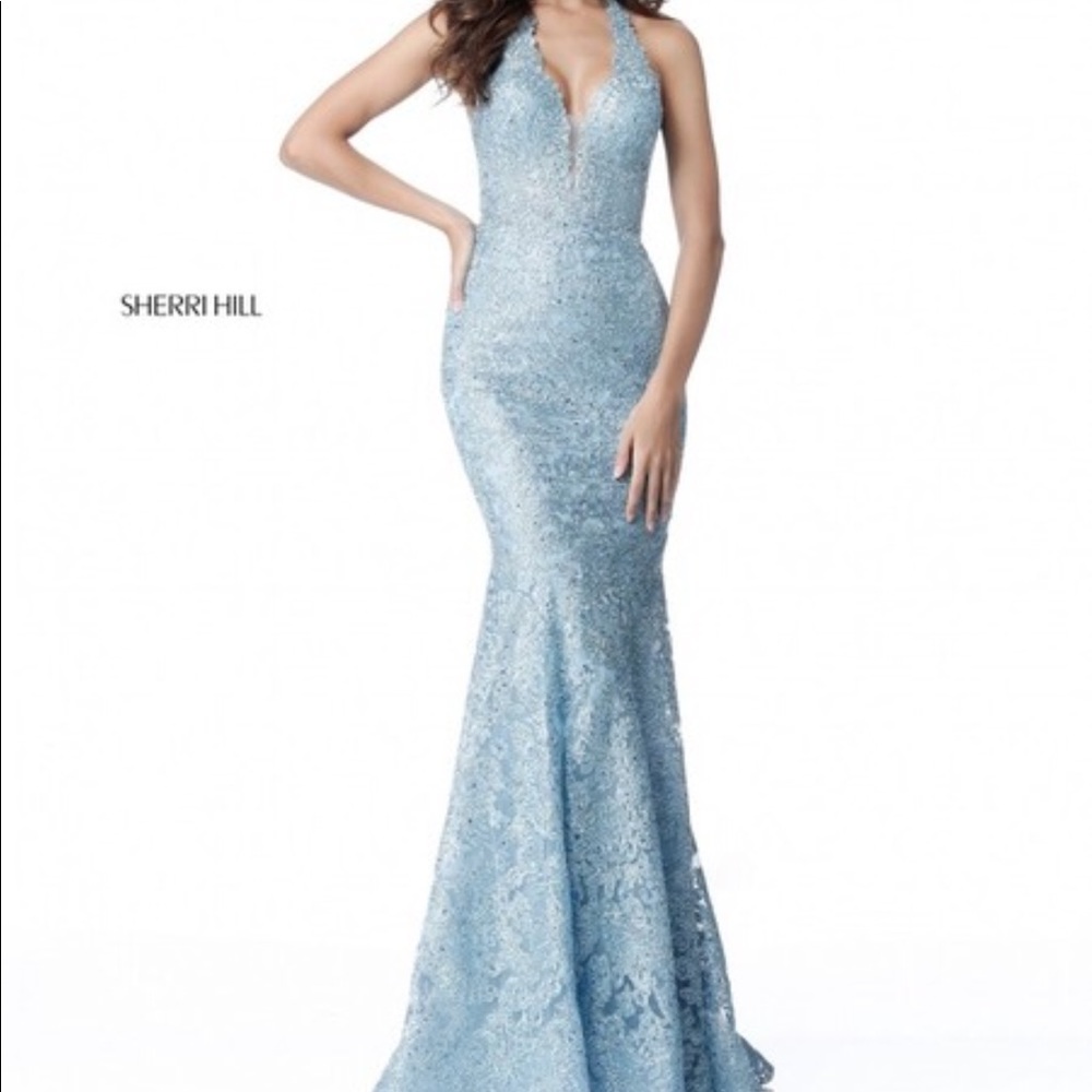 Lace V-Neck Sherri Hill 2018 Prom Dress